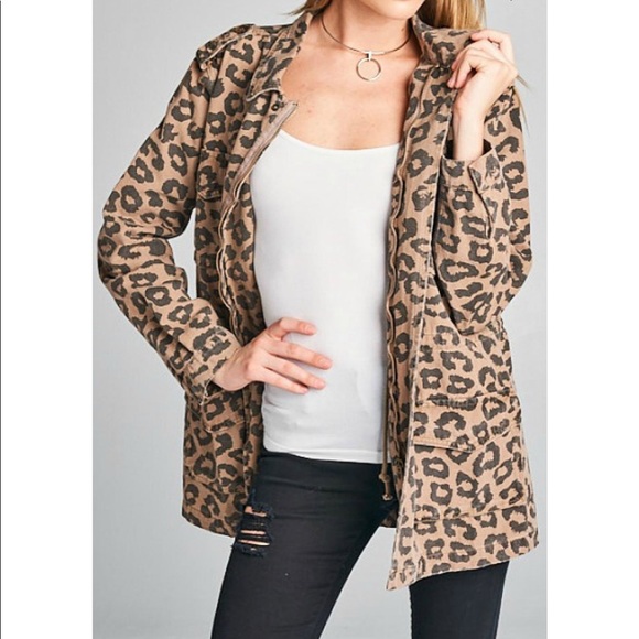 leopard print utility jacket